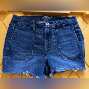 Torrid Blue Jean Shorts with Factory Frayed Hem